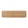 Akita Natural Oak Entertainment Unit - Travertine Top