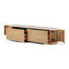 Akita Natural Oak Entertainment Unit - Travertine Top