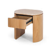 Clover 1 Drawer Bedside - Travertine Top
