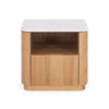 Stash Natural Oak Bedside Table - Marble Top