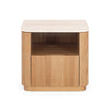 Stash Natural Oak Bedside Table - Travertine Top