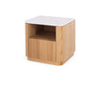 Stash Natural Oak Bedside Table - Marble Top