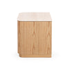 Stash Natural Oak Bedside Table - Travertine Top