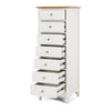 Jessica 7 Drawer Tallboy - Oak Top
