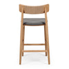 Niles Barstool Highback- Natural w Grey Seat