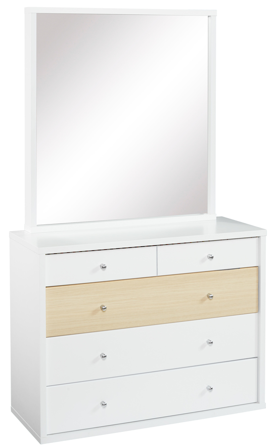 Cosmo 5 Drawer Dresser with Mirror